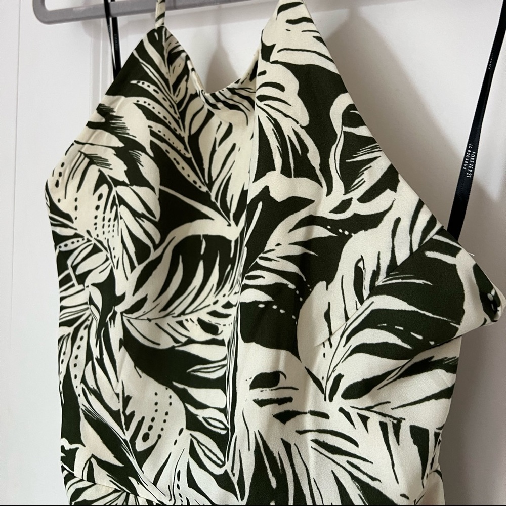 Palm Print Halter Maxi Dress